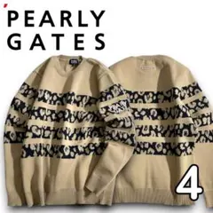 パーリーゲイツ ゴルフ レオパード柄ボーダー 長袖 ニット セーター ウェア 4
