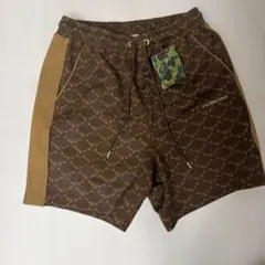 A BATHING APE モノグラム ハーフパンツ ブラウン Lのサムネイル