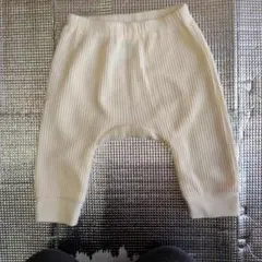 リブ編みクリーム色パンツ 60-70cm