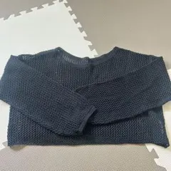 mystic 黒 クロップドニットセーター