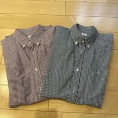 UNIQLO チェックシャツ Mサイズ 2枚セット ボタンダウン