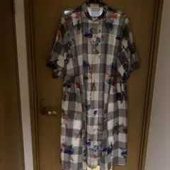 SUPER HAKKA チェック柄花柄ワンピース試着程度です