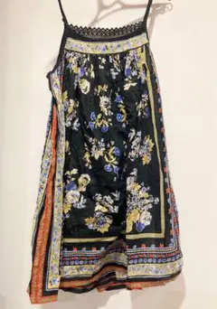 花柄　フラワー　コットン　キャミ　ワンピ　リゾート　エスニック