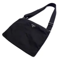 ◆美品◆ プラダ PRADA ショルダーバッグ 鞄 三角プレート S金具 黒系