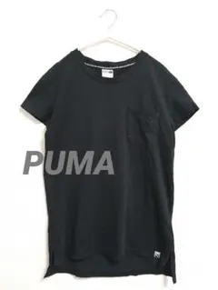 【プーマ】レディース　半袖　Tシャツ　ビッグロゴ　シンプル　黒　M