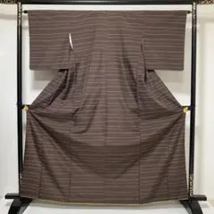 (バザール) No.2736 正絹横縞十日町紬　美品