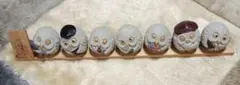 七福神 フクロウ 置物 7体セット 木製台座付き