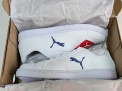 PUMA スマッシュ キャット Lスニーカー 白×ネイビー 24cm プーマ