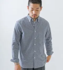『抗菌/消臭』オックスボタンダウンSH ギンガムチェック ネイビーのサムネイル
