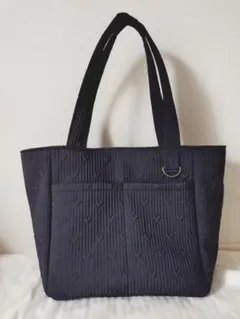 週末SALE ハンドメイド☆ポリエステルハート刺繍ヌビバッグ ブラック