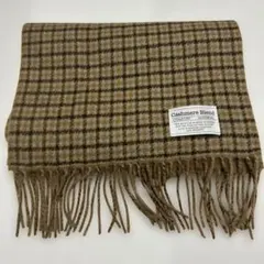 RAGEBLUEカシミア混ブラウンチェックマフラー 新品タグ