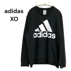 アディダス エッセンシャルズ ビッグロゴ スウェット トレーナー 黒 XO XL