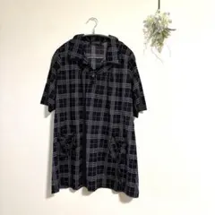 glossibeautチェック柄 半袖 ブラウス チュニック
