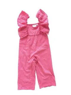 ZARAフリル付きピンクオーバーオール2歳3歳ベビーキッズ