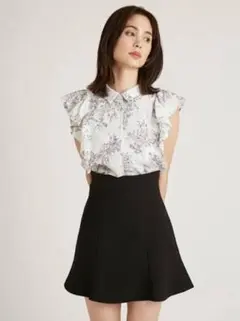 SNIDEL ハイウエストフレアスカショーパン blkブラック2