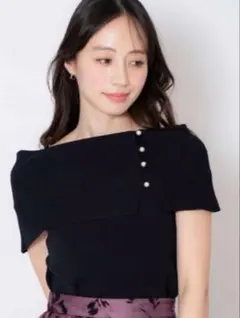[新品·未使用·タグ付き]NOELA 　フリルスリーブニット 半袖トップス 2026年最新】Noela 季節：春夏 レディース 半袖 ニット・セーターの