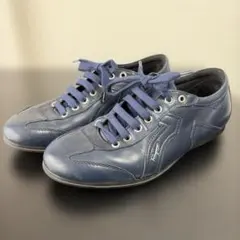 FERRAGAMOネイビーレザースニーカーフェラガモ 6 1/2 約24.5cmのサムネイル