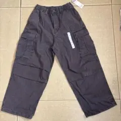 GU ダークグレー スーパーワイドカーゴパンツ M