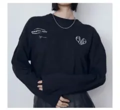 EMODA エモダ マークユニットロングTシャツ トップス ブラック 黒