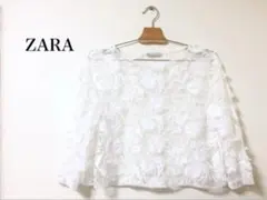 【美品】ザラ フラワーモチーフ シースルーブラウス