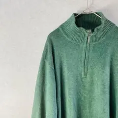 ☆美品 バーレイ スウェット ハーフジップ 立ち襟 長袖 M 深緑 