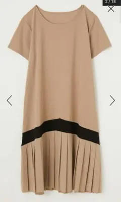 【rienda】プリーツヘムバイカラーワンピース