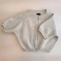 LANVIN ニットカーディガン　5分丈　ベージュ　アルパカ混