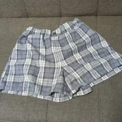 女の子　グレー系チェック ハーフパンツ　120サイズ