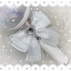 キンブレリボン ペンライトリボン 白 羽付き ホワイト ハートドロップ