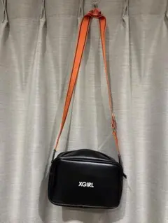 XGIRL ショルダーバッグ 黒 オレンジストラップ
