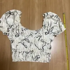 ZARA リボン柄 半袖トップス Sサイズのサムネイル