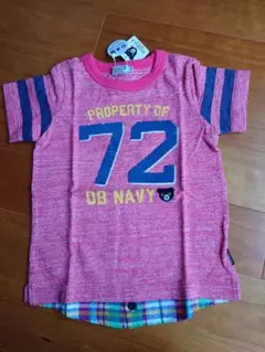新品未使用　タグ付き　ミキハウス　ダブルビー　半袖Tシャツ　重ね着風