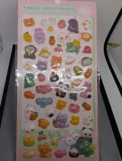 かわいさいっぱいぷっくりシール　ドロップ型立体シール　ドロップ　ボンボン