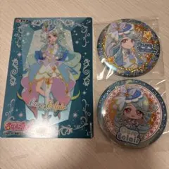 たんプリ展　エクレール　缶バッジ　ブロマイドセット 名探偵プリキュア キュアエクレール たんプリ展 ブロマイド風カード 缶