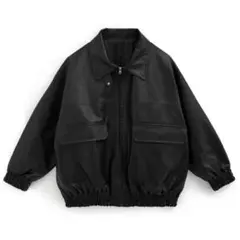 GRL グレイル 襟2Wayオーバーサイズレザーブルゾン