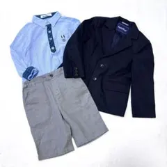 【ファミリア】スーツ 3点 セット フォーマル 男の子 ブラウス チェック XB