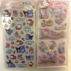 キラキラカプセルシール　キティ　ラメ入り樹脂もりシール　正規品
