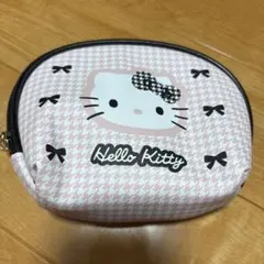 HELLO KITTY ハローキティ 千鳥格子柄 ポーチ ピンク