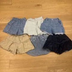 女の子　ボトムス　ハーフパンツ　短パン　キュロット 140サイズ 6点まとめ売り