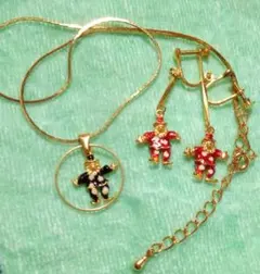 ヴィンテージ☆ピエロネックレス&イヤリングセット