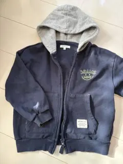 BEAMS フード付き パーカー ネイビー グレー