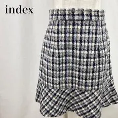 インデックス　上品　ツイード　チェック柄　ミニ　マーメイドスカート 【4531】