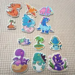 ぷっくりシール　マシュマロシール　おすそ分け　動物　恐竜　平成　レトロ