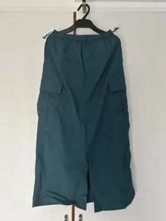 ダークグリーン カーゴスタイル ロングスカート