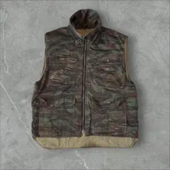 ミリタリーベスト 迷彩柄 タイガーカモ カーキ Mサイズ 古着