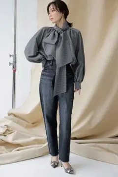 定価3.5万✨25SS/BRILL/デニムボウタイブラウス/大人気/長袖綿100