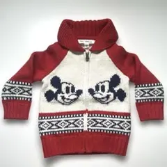 ミッキー　ディズニー　baby GAP Disney　ニットブルゾン　アウター