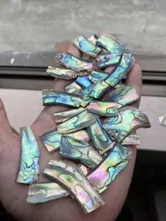 アワビ貝　ニュージーランドアワビ貝　30個セット　螺鈿細工　ハンドメイド　素材