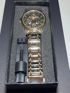 期間セール！⭐︎箱付き⭐︎メンズ 腕時計 ゴールド×シルバーカラー　即購入OK