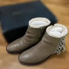 EMU ❗️暖か❗️ベージュレザーショートブーツ